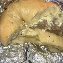 Vegetarian sausage patty on a jalapeño bagel with egg and avocado! So tasty Vegetarian sausage patty on a jalapeño bagel with egg and avocado! So tasty