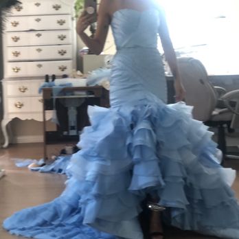 Tatyglam - Last fitting before the gown was finished. Tatiana sealed the edges of the ruffles and made the final adjustments after this point. - Sewing & Alterations Near Me Tatyglam - Last fitting before the gown was finished. Tatiana sealed the edges of the ruffles and made the final adjustments after this point. - Sewing & Alterations Near Me