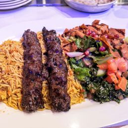 Lamb with fattoush salad and taboule