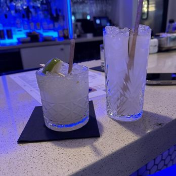 Eola Lounge - Margarita on the rocks with a salted Rim and Moscow Mule. Pretty sure the stars were edible - Tapas/Small Plates Near Me - Orlando, Florida Eola Lounge - Margarita on the rocks with a salted Rim and Moscow Mule. Pretty sure the stars were edible - Tapas/Small Plates Near Me - Orlando, Florida