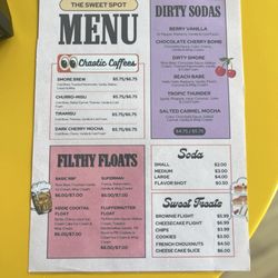 The Sweet Spot - The menu!