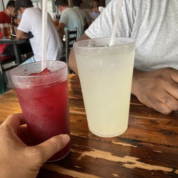 Tacos El Bigotes - Look at the sizes of drinks. Larger one doesn't represent better value - Tacos Near Me - Houston, Texas