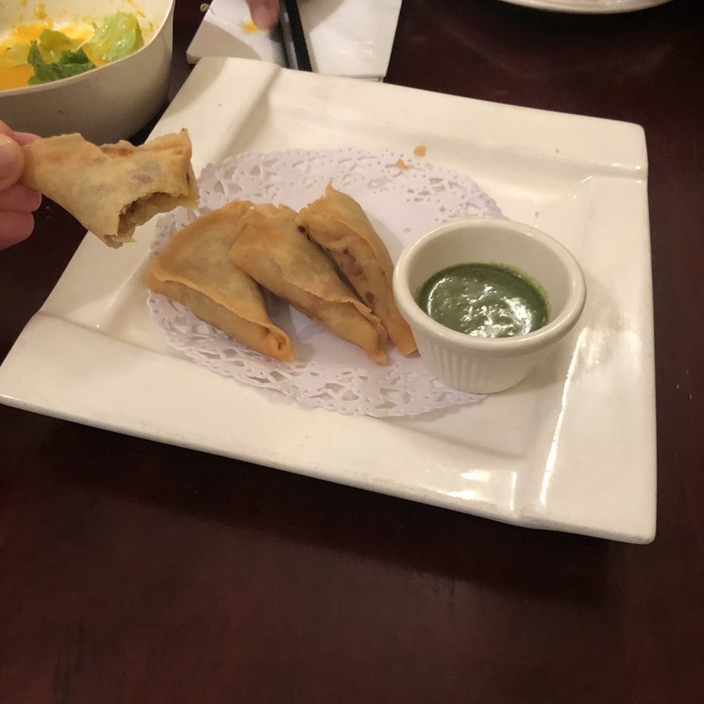 19. Curry Samosas (crispy but NOT fresh made in-house sauce)