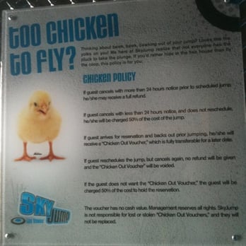 SkyJump - Cancellation policy for chickens : P - Skydiving Near Me - Las Vegas, Nevada