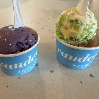 Wanderlust Creamery - Ube Malted Crunch and PandanTres Leches - Ice Cream & Frozen Yogurt Near Me - Costa Mesa, California Wanderlust Creamery - Ube Malted Crunch and PandanTres Leches - Ice Cream & Frozen Yogurt Near Me - Costa Mesa, California