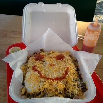 Super Sergio's - Carne asada fries with sour cream! Hot sauce is amazing!!! - Mexican Near Me - San Diego, California Super Sergio's - Carne asada fries with sour cream! Hot sauce is amazing!!! - Mexican Near Me - San Diego, California