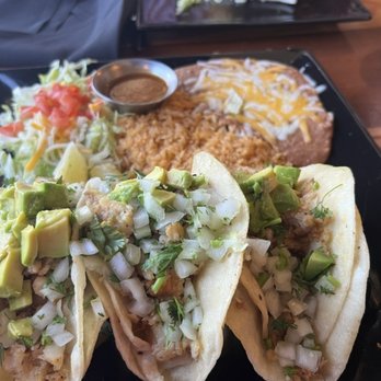 Tequila Fuego - Tilapia fish taco with obligatory rice and beans. - Mexican Near Me - Longview, Washington