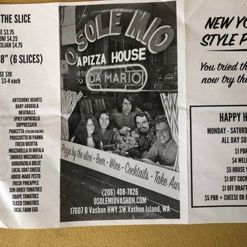 O Sole Mio Pizza - Menu August 2019 - Pizza Near Me - Vashon, Washington O Sole Mio Pizza - Menu August 2019 - Pizza Near Me - Vashon, Washington