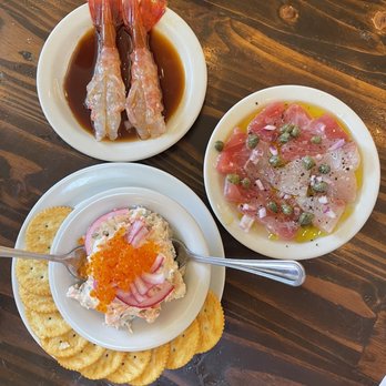 Found Oyster - Top: Daily Special - Prawn Sashimi, mixed crudo and finally the salmon dip with roe !! - Seafood Near Me - Los Angeles, California Found Oyster - Top: Daily Special - Prawn Sashimi, mixed crudo and finally the salmon dip with roe !! - Seafood Near Me - Los Angeles, California