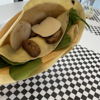 Les Bobos Crepes - Custom menu: potatoes, spinach, mushrooms, & Gruyere - Creperies Near Me - Austin, Texas Les Bobos Crepes - Custom menu: potatoes, spinach, mushrooms, & Gruyere - Creperies Near Me - Austin, Texas