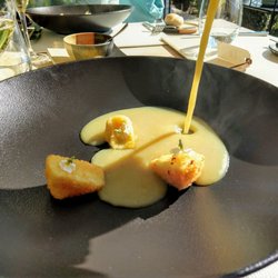 Viña Casas del Bosque - Potato and leek soup with fried cheese