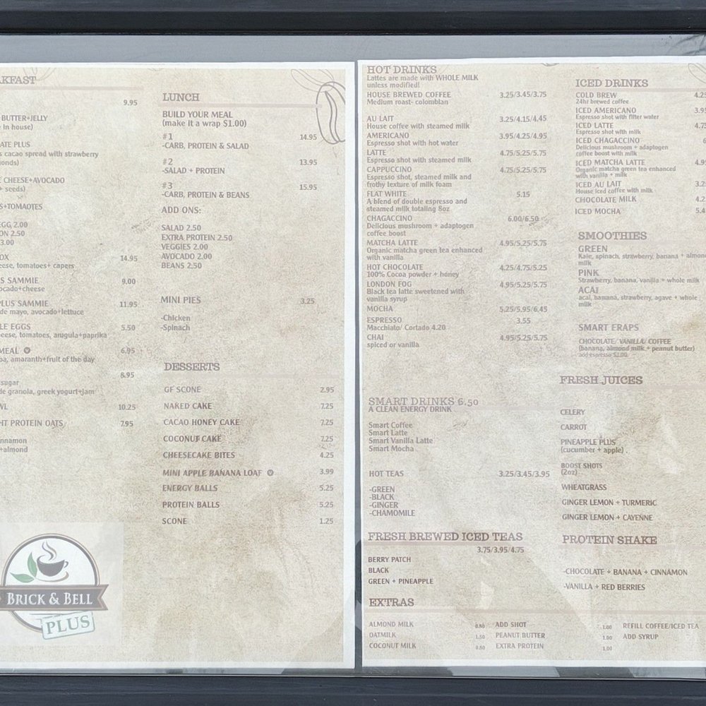 Brick & Bell Plus - Menu sheets on a sidewalk stand - Bakeries Near Me - San Diego, California Brick & Bell Plus - Menu sheets on a sidewalk stand - Bakeries Near Me - San Diego, California