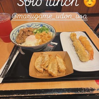 Marugame Udon - Gyozo Shrimp tempura Nikutama their most loved dish - Japanese Near Me - Honolulu, Hawaii Marugame Udon - Gyozo Shrimp tempura Nikutama their most loved dish - Japanese Near Me - Honolulu, Hawaii