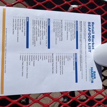 Bar Harbor Seafood - Limited menu today. Staff issues - Seafood Near Me - Orlando, Florida Bar Harbor Seafood - Limited menu today. Staff issues - Seafood Near Me - Orlando, Florida