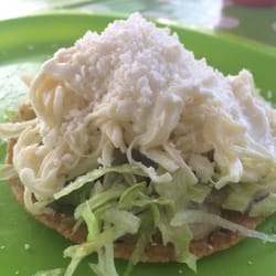 Tuch Tlan - Panucho (similar to tostada, but it has refried beans)