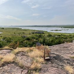 Big Stone National Wildlife Refuge Auto Tour - Viewing deck from short walk on trail to rock top