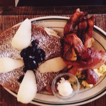 La Note - Scrambled eggs with any choice pancake + bacon. - French Near Me - Berkeley, California La Note - Scrambled eggs with any choice pancake + bacon. - French Near Me - Berkeley, California