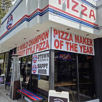 dtown pizzeria - Spotless windows boast proud owners of a winning Detroit pizza venue. Festive exterior invites you in for the best pizza of your life. - Pizza Near Me - West Hollywood, California dtown pizzeria - Spotless windows boast proud owners of a winning Detroit pizza venue. Festive exterior invites you in for the best pizza of your life. - Pizza Near Me - West Hollywood, California