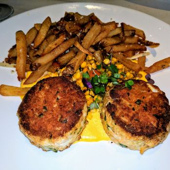 The Hamilton - Jumbo Lump Crab Cakes - Corn Velouté, Cherry Tomatoes, Old Bay Beurre Blanc - Seafood Near Me - Washington, DC, District of Columbia