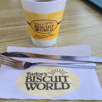 Tudor's Biscuit World - a fork and a cup of coffee - American Near Me - Pt Pleasant, West Virginia Tudor's Biscuit World - a fork and a cup of coffee - American Near Me - Pt Pleasant, West Virginia