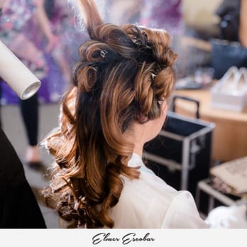Vanity Chair - Lexie working on bridal hair. - Hair Salons Near Me - Concord, California