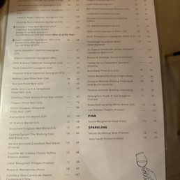 Wine list Wine list