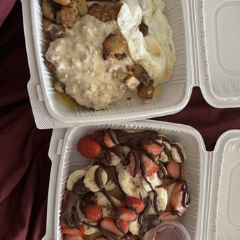 Heidy’s Coffee Shop - Country fried steak and Strawberry, banana & nutella pancakes - Breakfast & Brunch Near Me - Hollister, California Heidy’s Coffee Shop - Country fried steak and Strawberry, banana & nutella pancakes - Breakfast & Brunch Near Me - Hollister, California
