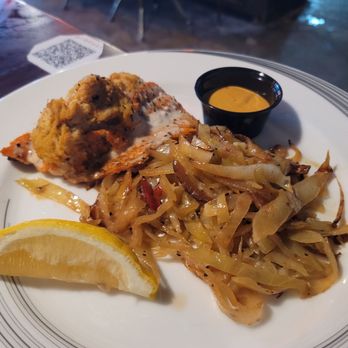 Provost - Salmon stuffed with crab meat and side of cabbage - Breakfast & Brunch Near Me - Washington, DC, District of Columbia