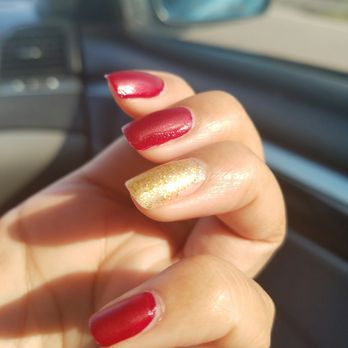 Pink Nails and Spa - Its harder to see in photos. Trying to show you the matte shiny hybrid nails. Not cute. - Nail Salons Near Me - Tomball, Texas Pink Nails and Spa - Its harder to see in photos. Trying to show you the matte shiny hybrid nails. Not cute. - Nail Salons Near Me - Tomball, Texas