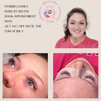 Queen Lashes Studio - Hybrid set done by Justin - Eyelash Service Near Me - Humble, Texas