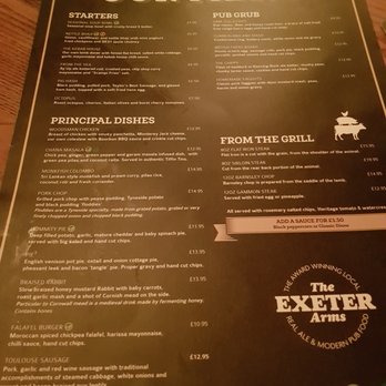 Exeter Arms - Menu. - Pubs Near Me - Derby, DER Exeter Arms - Menu. - Pubs Near Me - Derby, DER