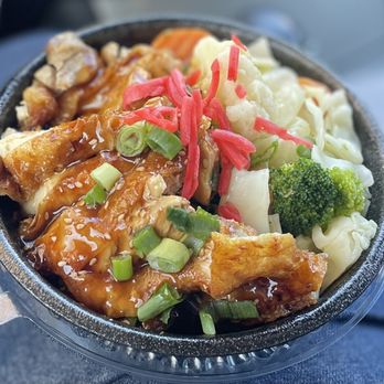 Yoshinoya Palmdale - Chicken Teriyaki bowl with rice and veggies. This was my free Birthday Bowl! - Japanese Near Me - Palmdale, California Yoshinoya Palmdale - Chicken Teriyaki bowl with rice and veggies. This was my free Birthday Bowl! - Japanese Near Me - Palmdale, California