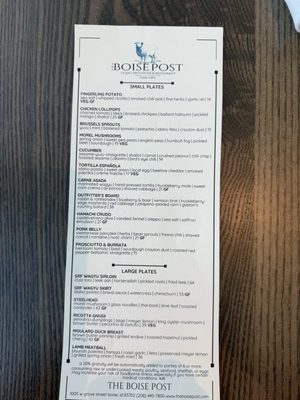 Menu photo 1 The Boise Post Boise, ID Menu photo 1 The Boise Post Boise, ID