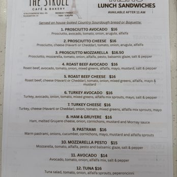 The Stroll Cafe and Bakery - Menu April 2026 - Bakeries Near Me - Pleasanton, California