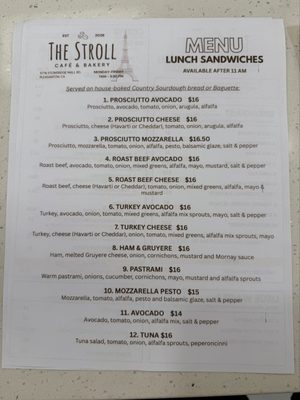Menu photo 4 The Stroll Cafe and Bakery Pleasanton, CA