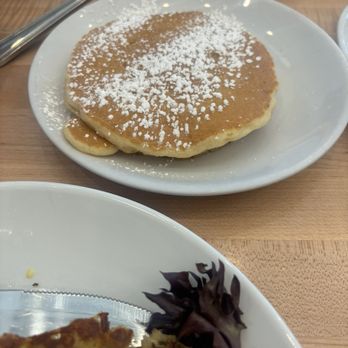 Eggsquisite Cafe - Midlothian - Side pancake included in Benedict - Breakfast & Brunch Near Me - Midlothian, Texas