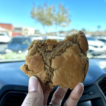 Cookies A’More - Peanut butter cookie (I couldn't wait to eat it, so half of it is missing... oops) - Vegan Near Me - Las Vegas, Nevada Cookies A’More - Peanut butter cookie (I couldn't wait to eat it, so half of it is missing... oops) - Vegan Near Me - Las Vegas, Nevada