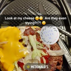 McDonald's - WTH IS THIS GARBAGE?! Didn't get my extra lettuce or extra pickles and my cheese isn't even on it ugh.
