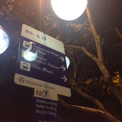 Regional Transit - A picture of a sign at night