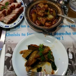 Hong Kong Delight - #55 Marmite d'aubergine piquante au porc #96 Lard roti croustillant