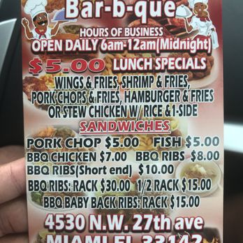 Brother and Sisters BBQ Pit - Menu - Barbeque Near Me - Miami, Florida
