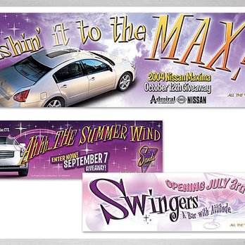 infin80 - Outdoor signage designs for the legendary Sands Casino includes marketing promotions and advertising for their hip club named "Swingers" - Web Design Near Me - Las Vegas, Nevada