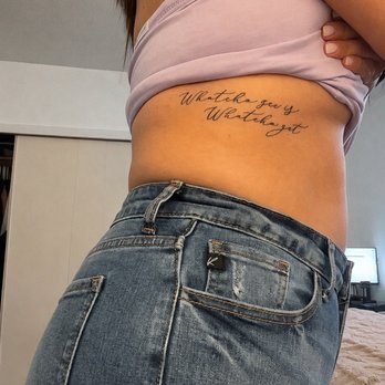 Bixby Knolls Tattoo - Rib script tattoo - Tattoo Near Me - Long Beach, California
