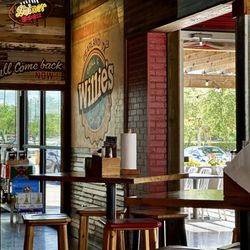 Nice interior...laid back. They have high tops, booths and outdoor patio area.