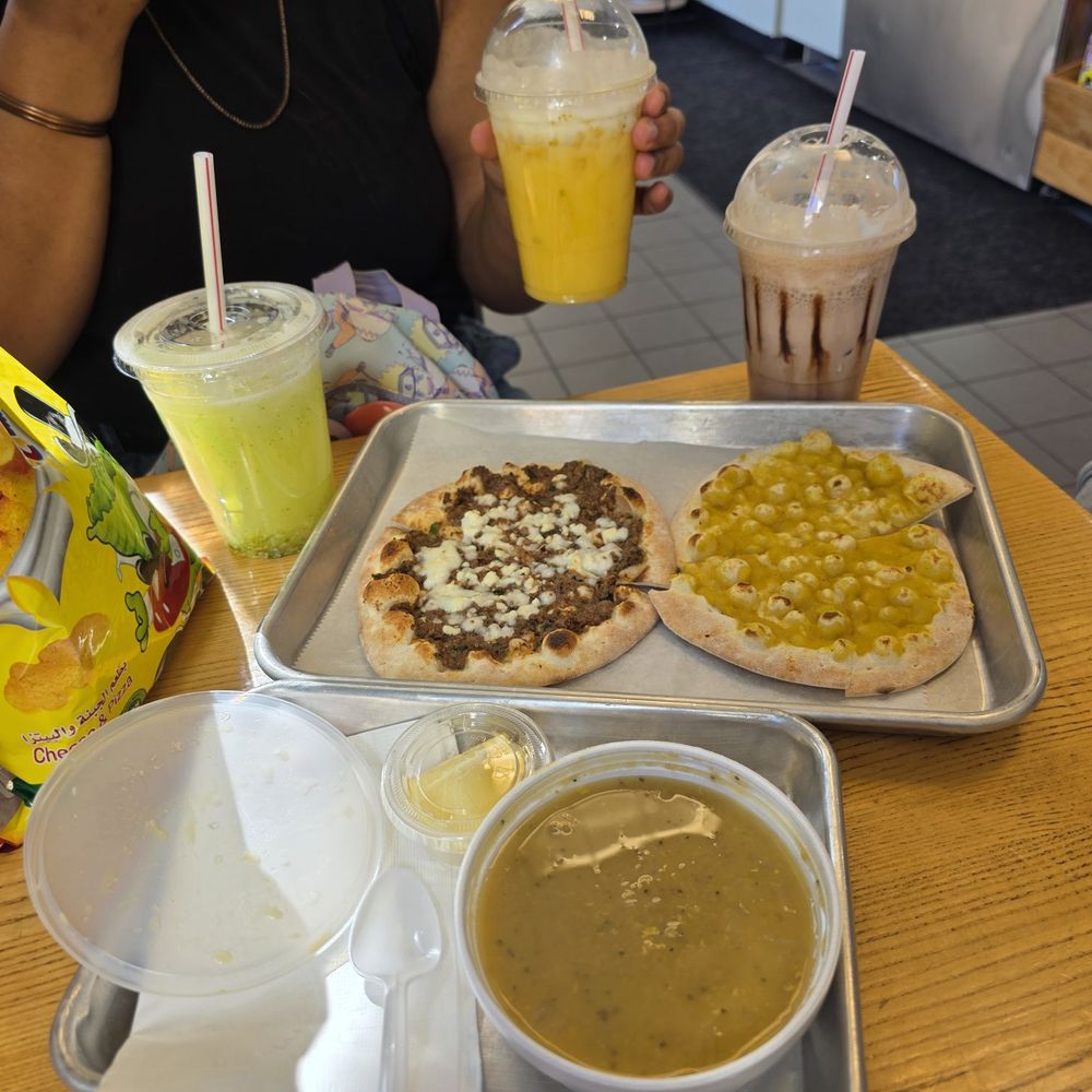 Ajeen Bakery - Lentil soup, meat and cheese and potato Mana eesh. Lemon mint, Sunrise sipper and choconana drinks. - Bakeries Near Me - Eagan, Minnesota