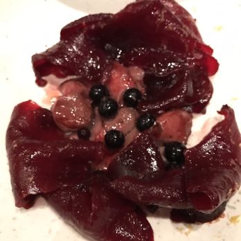 108 - Beets and smoked veal hearts - Scandinavian Near Me - København