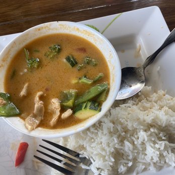 NaraDeva Thai Restaurant - Red curry- lunch portion - Thai Near Me - Orlando, Florida