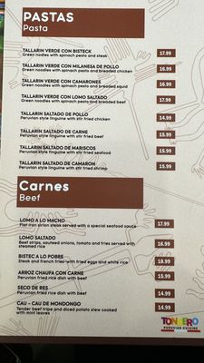 Menu photo 7 Tondero Peruvian Cuisine Whittier, CA