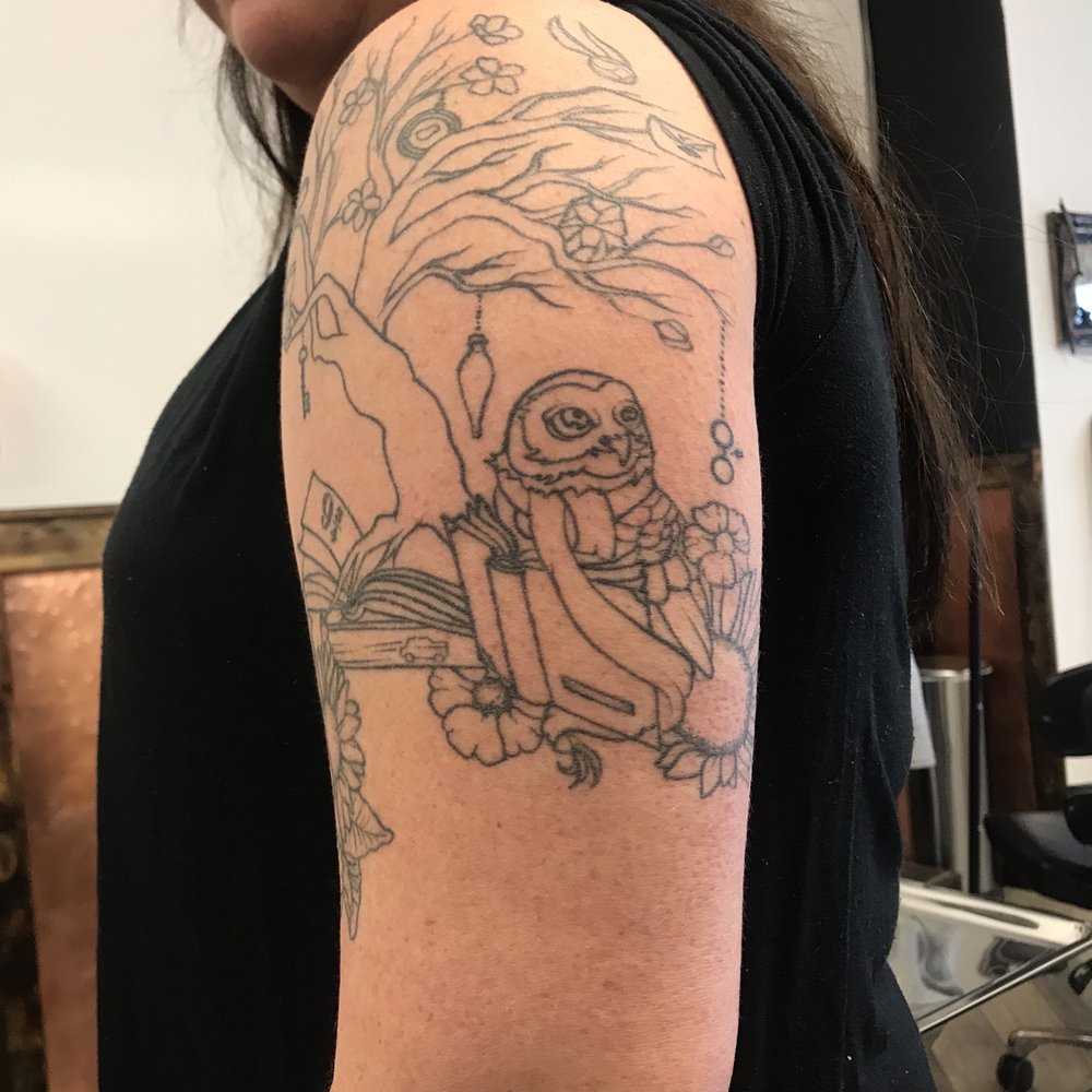 Evolved Body Art - This is another tattoo Lacey did. Added a few more flowers (in the net picture) and then in time this will go to color!! #HarryPotter - Piercing Near Me - Columbus, Ohio Evolved Body Art - This is another tattoo Lacey did. Added a few more flowers (in the net picture) and then in time this will go to color!! #HarryPotter - Piercing Near Me - Columbus, Ohio