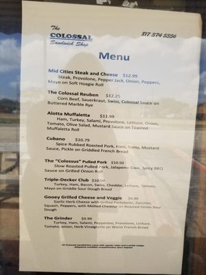 Menu photo 5 The Colossal Sandwich Shop Bedford, TX